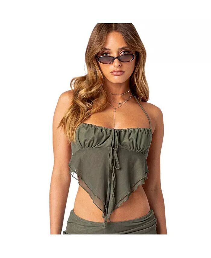 Сетчатый топ Ariyah с открытой завязкой на спине и рюшами Edikted, зеленый
Сетчатый топ Ariyah с открытой завязкой на спине и рюшами Edikted, зеленый