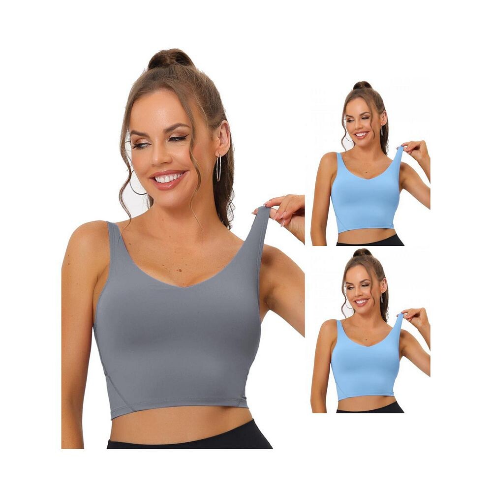 Набор из 3 женских удлиненных спортивных бюстгальтеров для йоги с мягкой подкладкой и средней поддержкой для тренировок и фитнеса ALLEGRA K, цвет Light Blue Light Gray
Набор из 3 женских удлиненных спортивных бюстгальтеров для йоги с мягкой подкладкой и средней поддержкой для тренировок и фитнеса ALLEGRA K, цвет Light Blue Light Gray