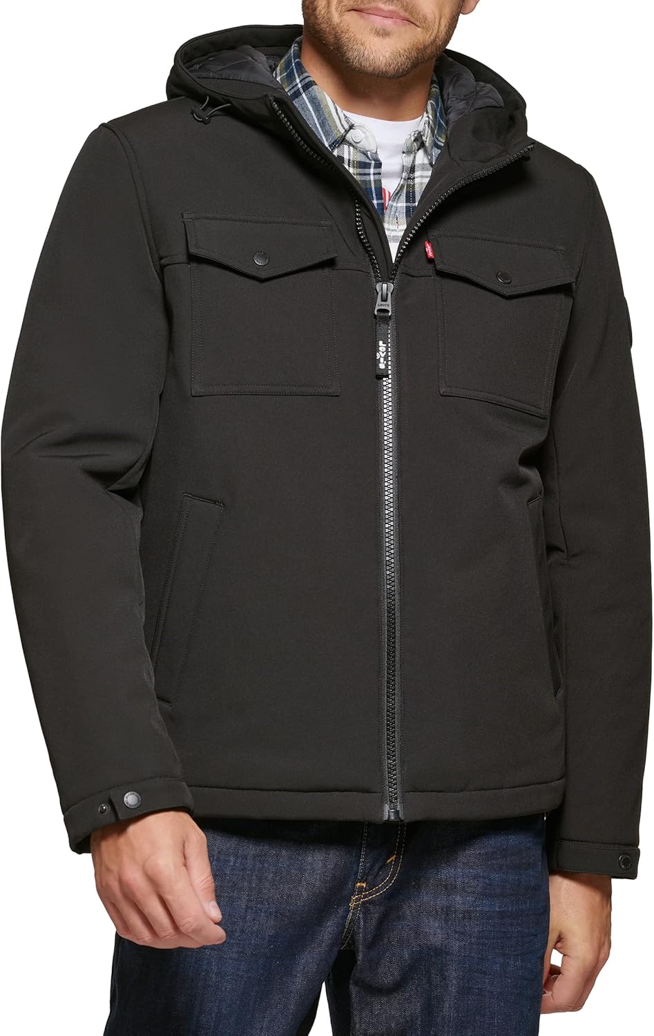 Мужская куртка Levi's Soft Shell с двумя карманами и капюшоном, Black
Мужская куртка Levi's Soft Shell с двумя карманами и капюшоном, Black