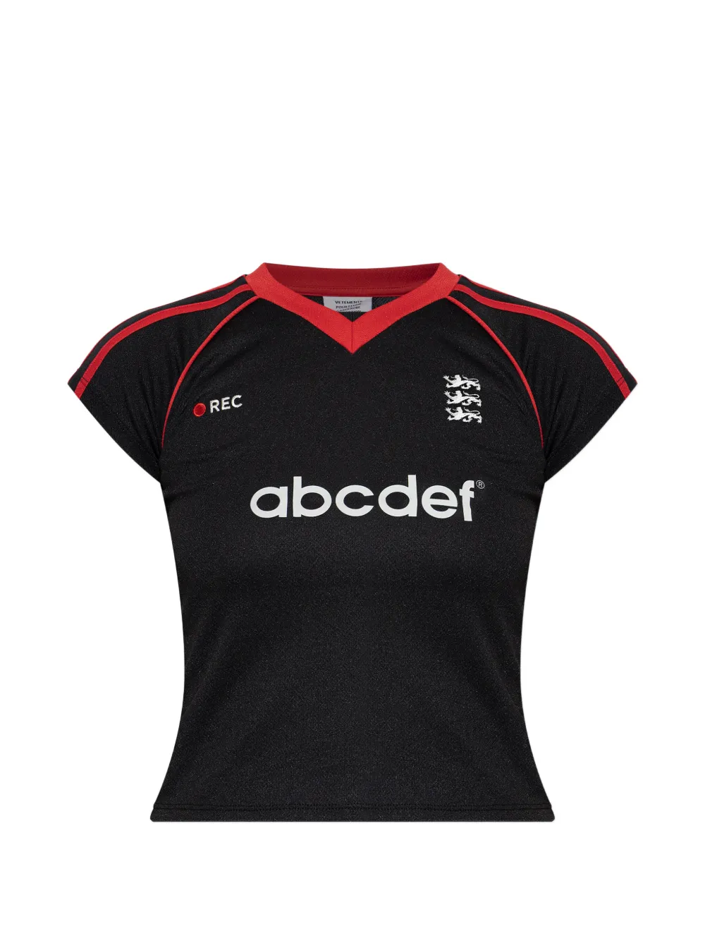 Топ с V-образным вырезом и принтом в виде букв Vetements, черный
Топ с V-образным вырезом и принтом в виде букв Vetements, черный