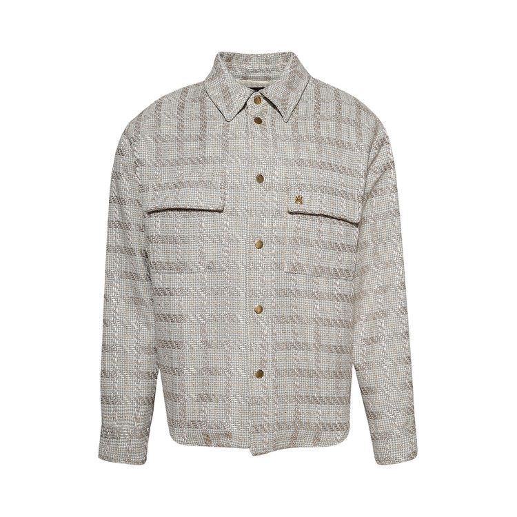 Рубашка Amiri Check Boucle Padded Overshirt, Pale Mint 
Рубашка Amiri Check Boucle Padded Overshirt, Pale Mint