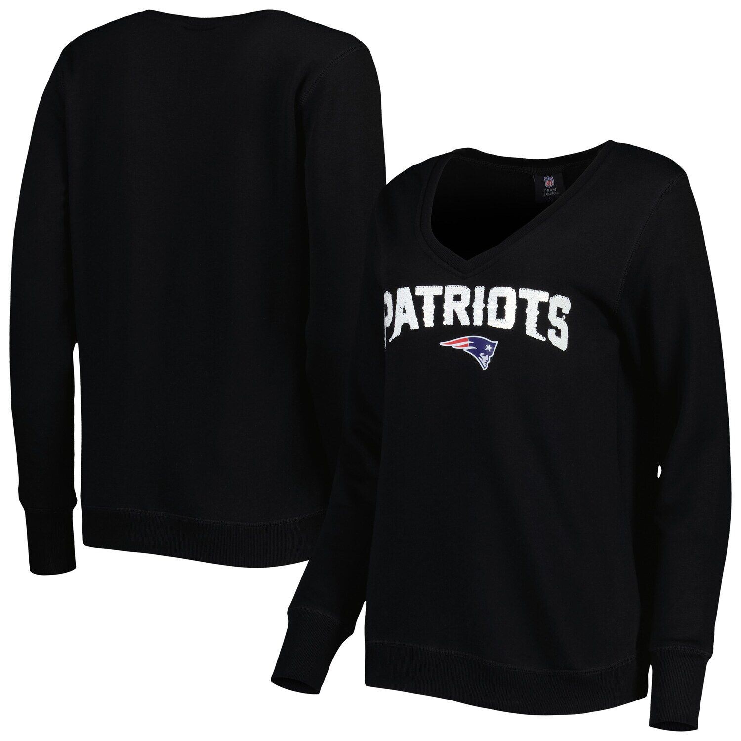 Женский черный пуловер с v-образным вырезом и пайетками Cuce New England Patriots
Женский черный пуловер с v-образным вырезом и пайетками Cuce New England Patriots