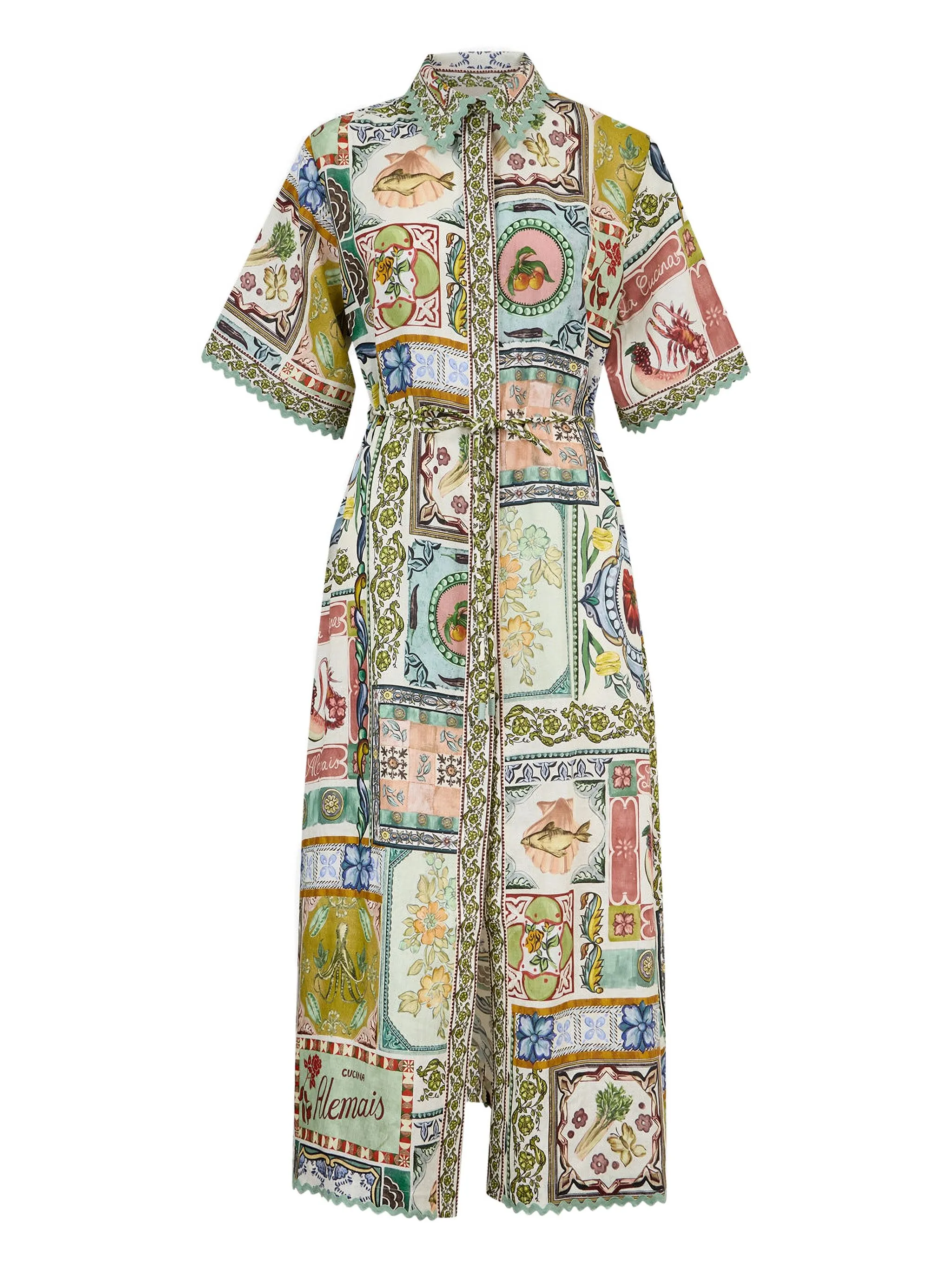 Платье-рубашка миди Tommasina с фестонами Alemais, зеленый
Платье-рубашка миди Tommasina с фестонами Alemais, зеленый