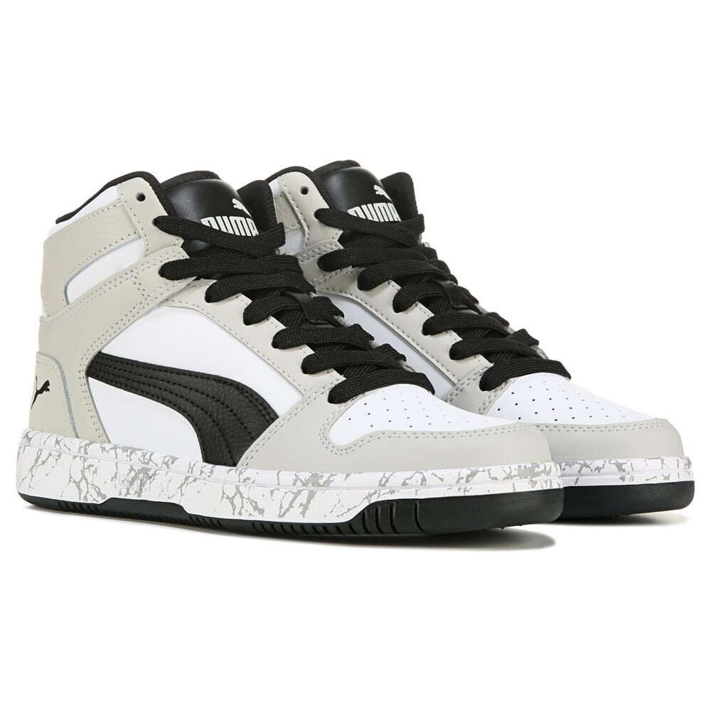 Детские высокие кеды Rebound Layup Big Kid Puma, серый 
Детские высокие кеды Rebound Layup Big Kid Puma, серый