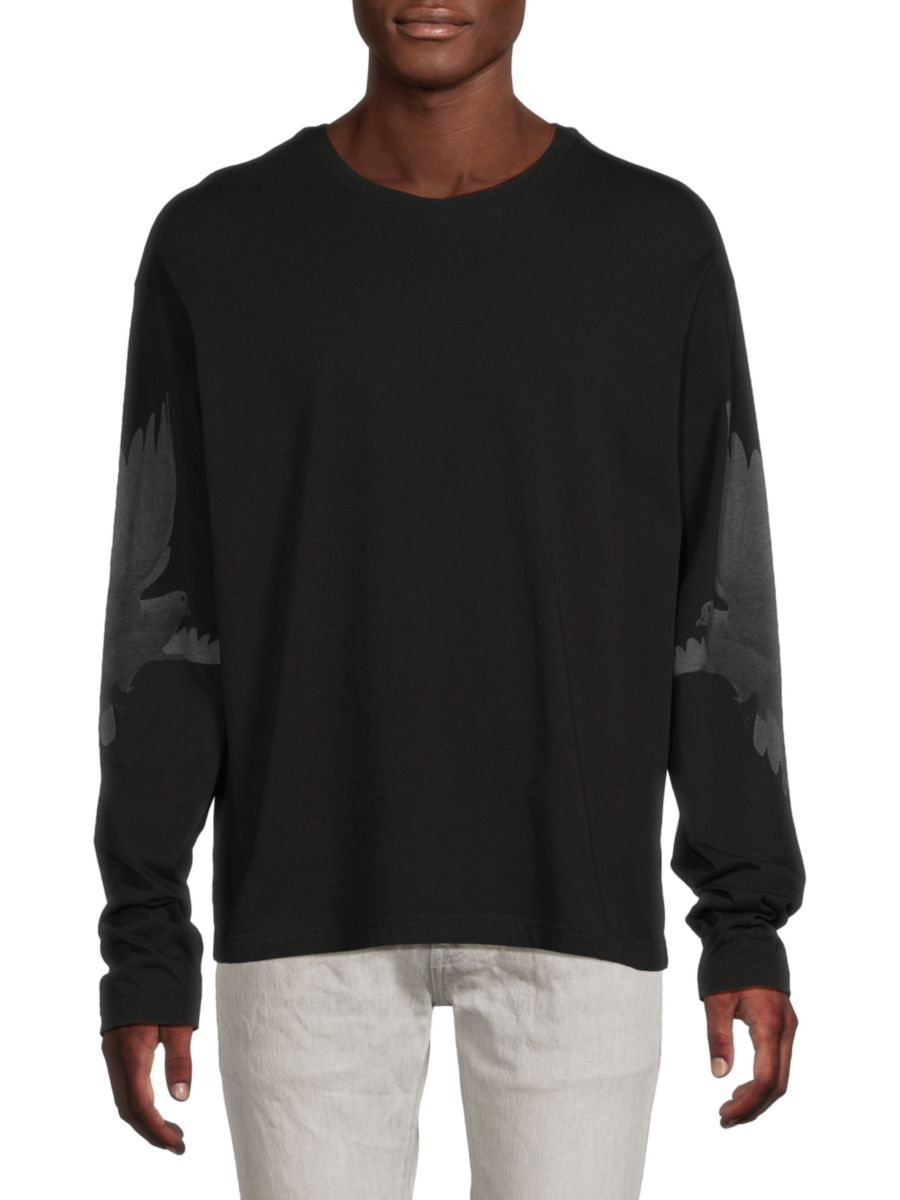 Хлопковая толстовка с принтом птиц EZR, черный
Хлопковая толстовка с принтом птиц EZR, черный