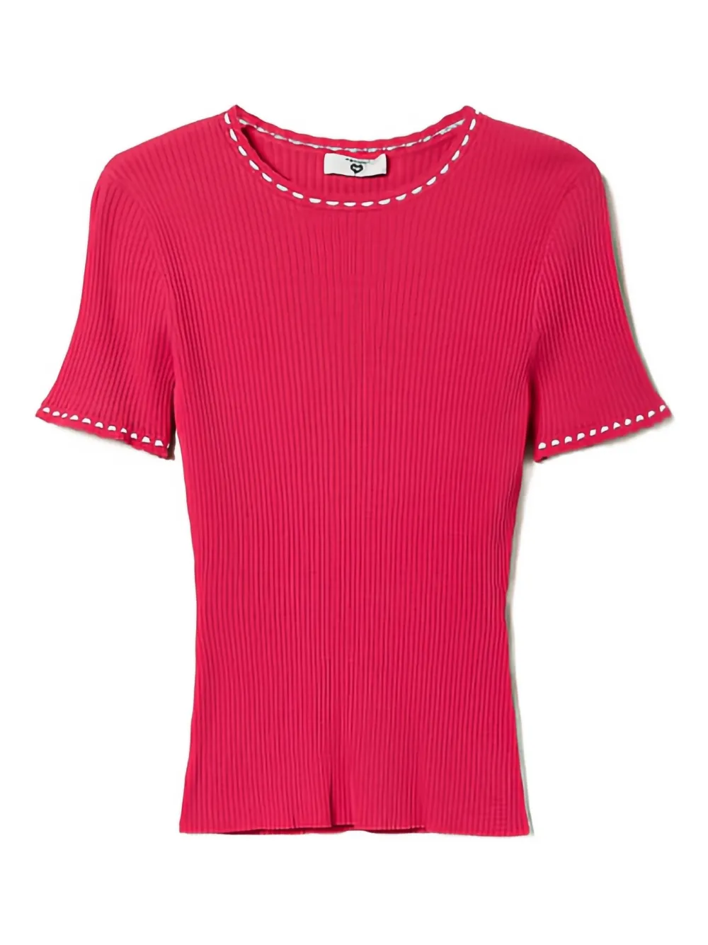 Футболка из ребристой ткани TWINSET, розовый 
Футболка из ребристой ткани TWINSET, розовый