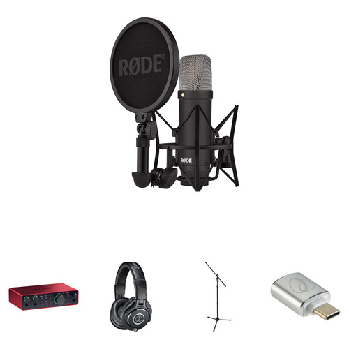 Комплект для записи микрофона RODE NT1 Signature Series с интерфейсом Scarlett 2i2 и аксессуарами (черный)
Комплект для записи микрофона RODE NT1 Signature Series с интерфейсом Scarlett 2i2 и аксессуарами (черный)