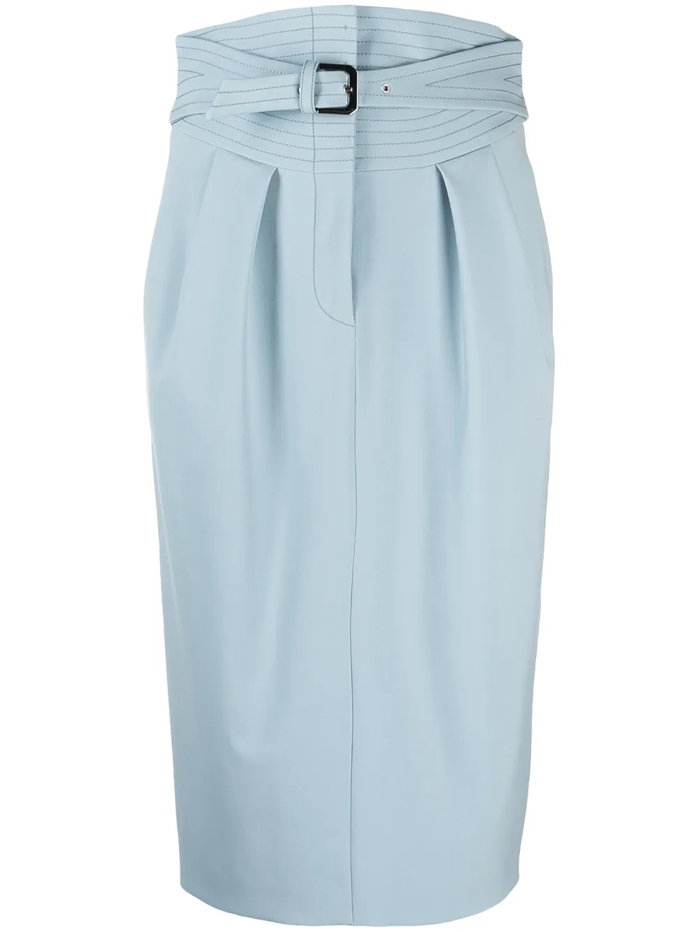 Юбка с завышенной талией и поясом Alberta Ferretti, синий 
Юбка с завышенной талией и поясом Alberta Ferretti, синий