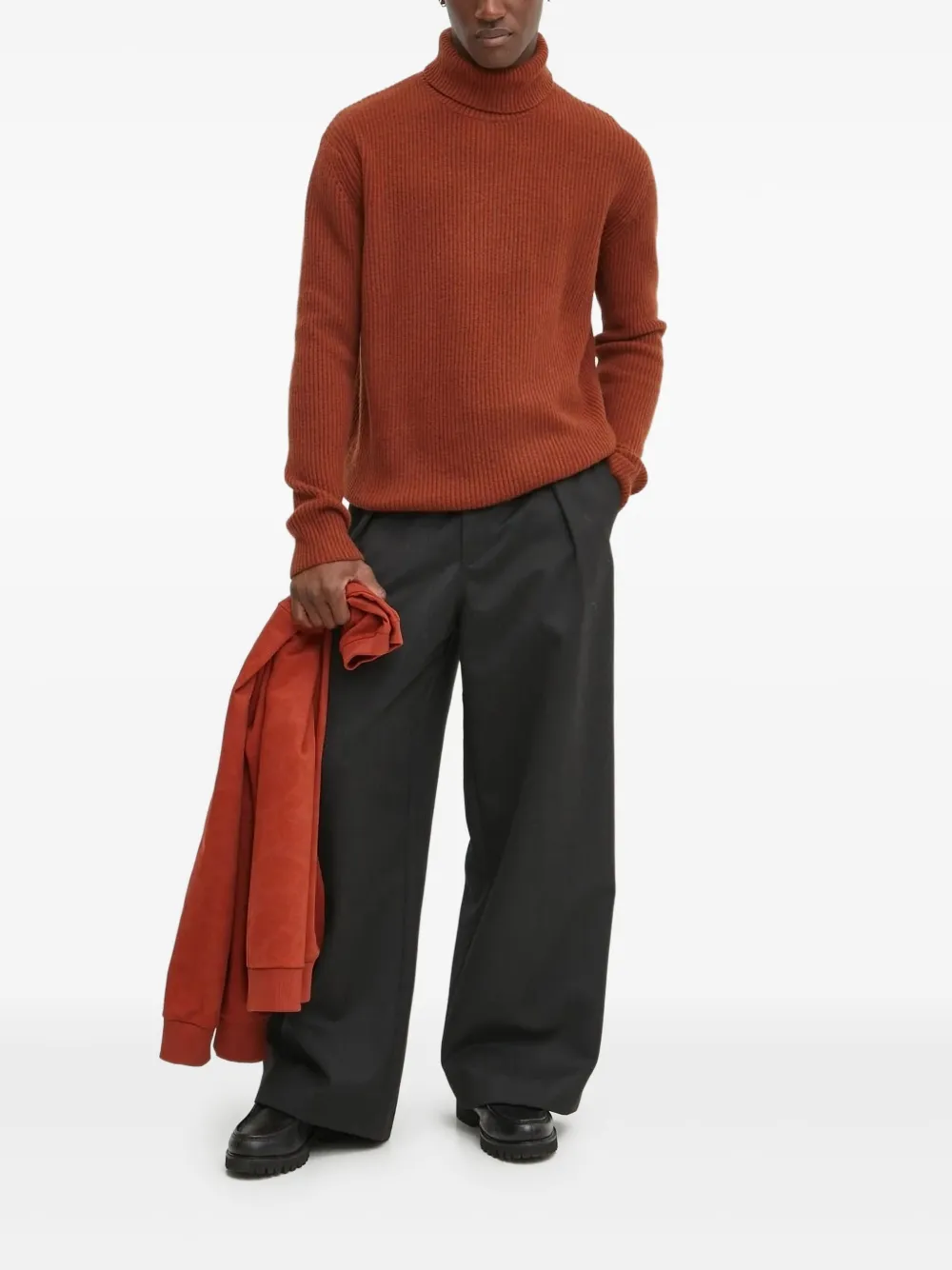 Свитер в рубчик с высоким воротником Les Deux, оранжевый
Свитер в рубчик с высоким воротником Les Deux, оранжевый