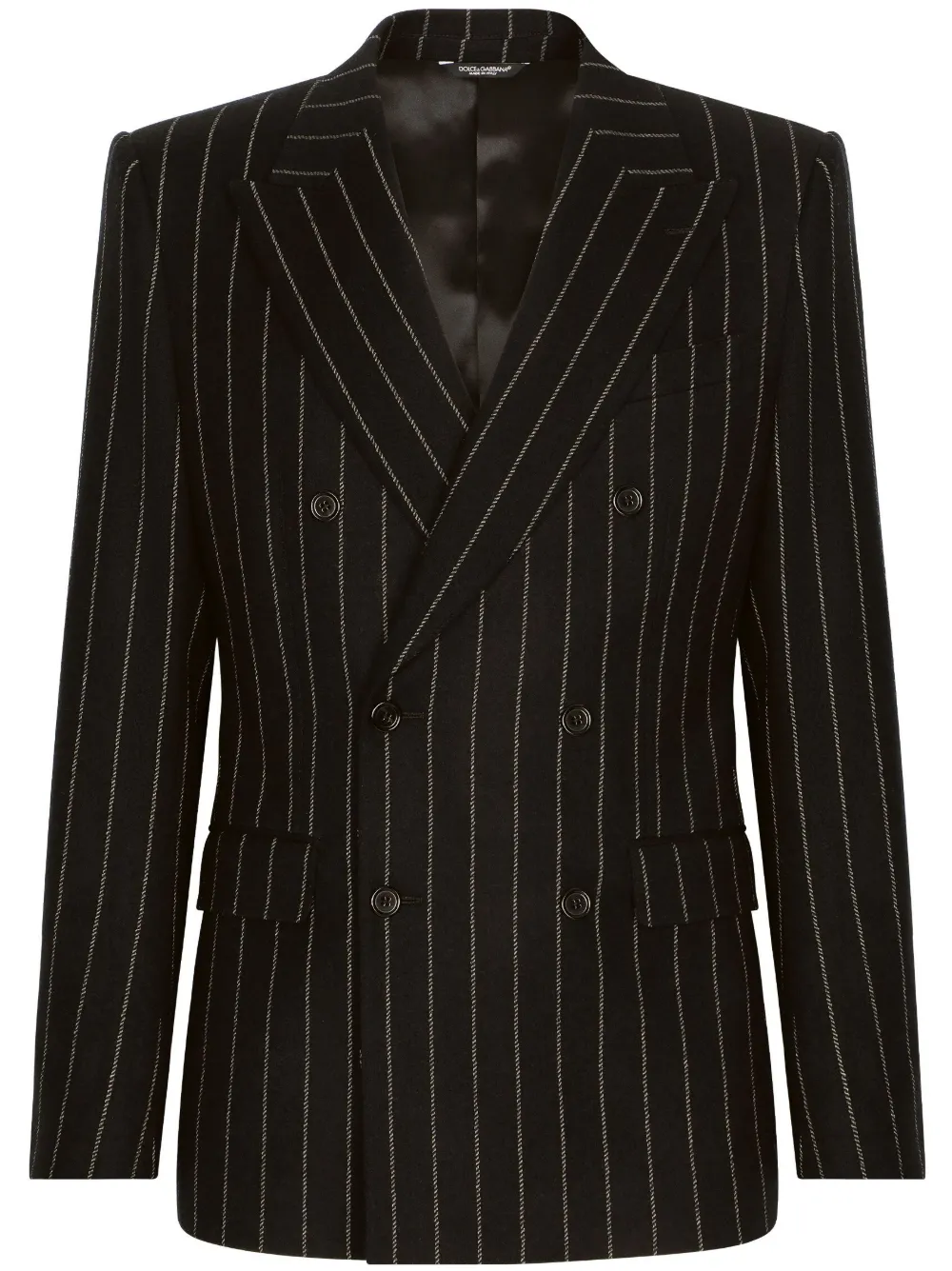 Двубортный пиджак в тонкую полоску DOLCE & GABBANA, черный
Двубортный пиджак в тонкую полоску DOLCE & GABBANA, черный