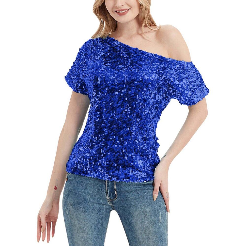 Женский топ на одно плечо с рукавами-крылышками и пайетками Anna-Kaci, цвет Royal Blue
Женский топ на одно плечо с рукавами-крылышками и пайетками Anna-Kaci, цвет Royal Blue