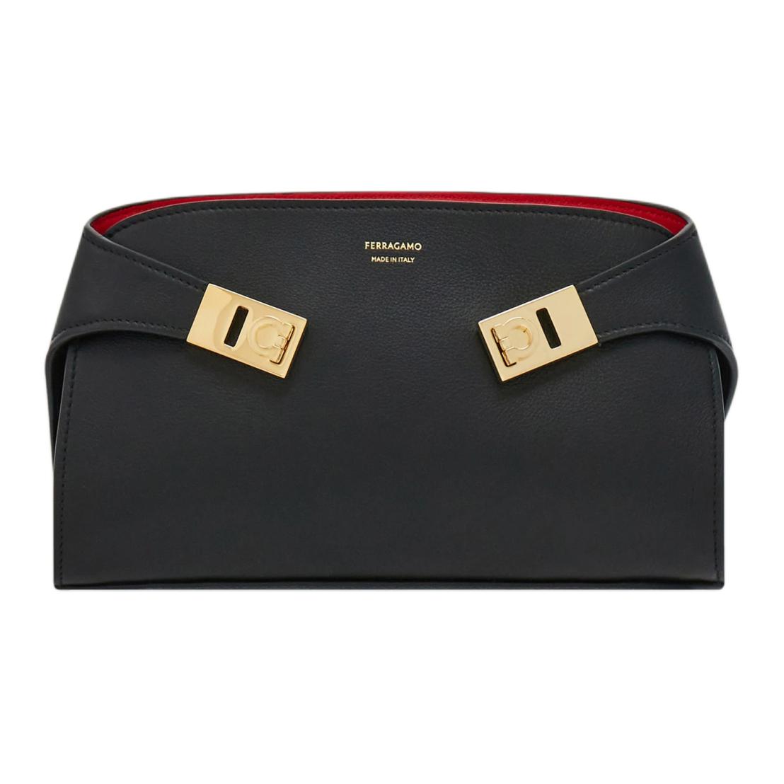 Миниатюрная женская сумка через плечо из телячьей кожи FERRAGAMO, черная с огненно-красным
Миниатюрная женская сумка через плечо из телячьей кожи FERRAGAMO, черная с огненно-красным