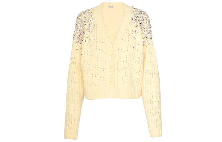 Кашемировый свитер женский кремовый Miu Miu 
Кашемировый свитер женский кремовый Miu Miu