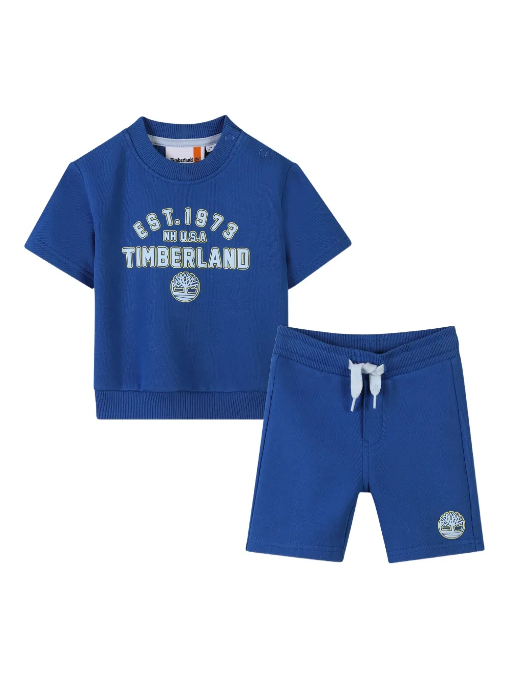 Комплект из футболки и шортов с вышитым логотипом Timberland Kids, синий
Комплект из футболки и шортов с вышитым логотипом Timberland Kids, синий