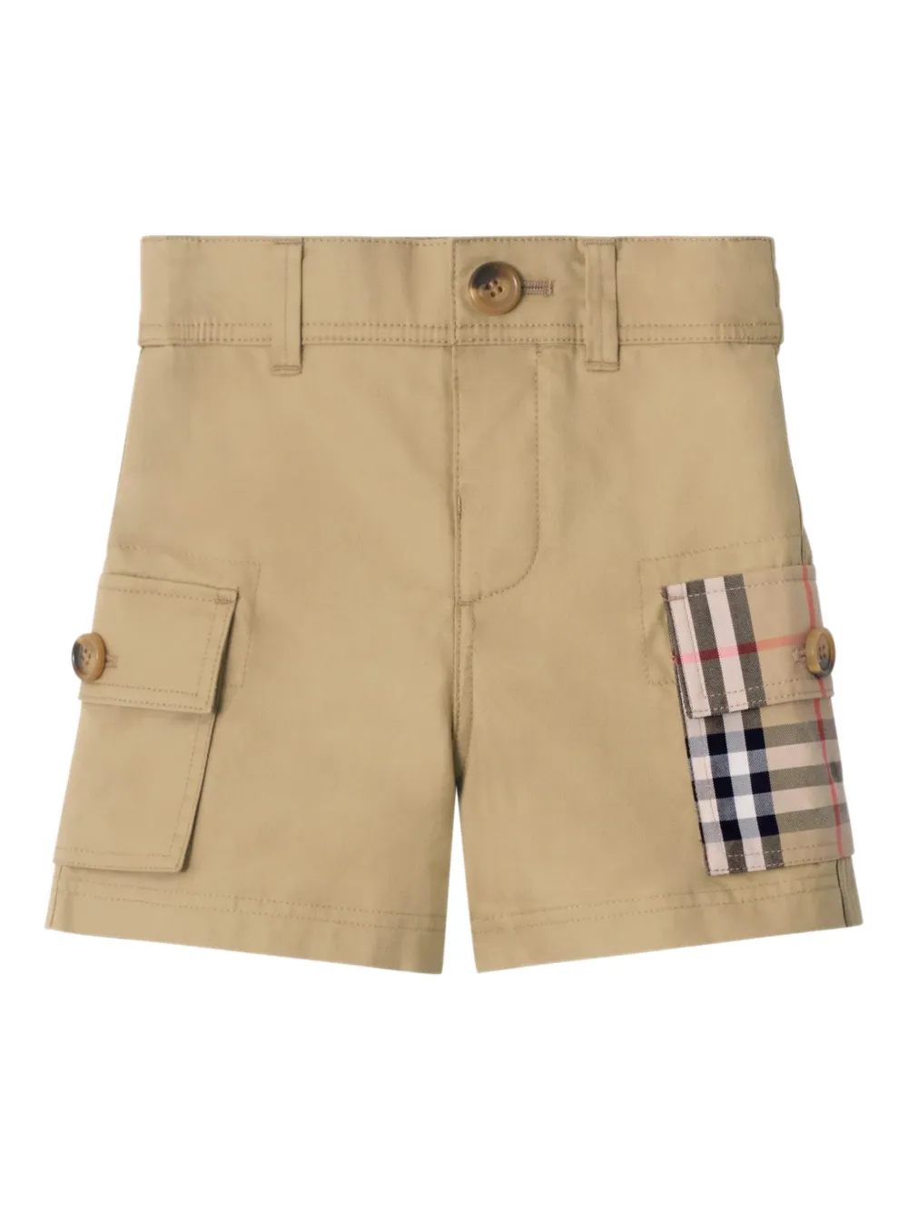 Хлопковые карго-шорты с накладным карманом Burberry Kids, бежевый
Хлопковые карго-шорты с накладным карманом Burberry Kids, бежевый