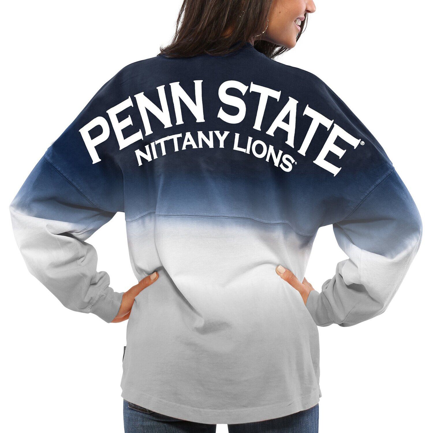 Женский темно-синий джерси с длинным рукавом Penn State Nittany Lions, окрашенный в технике омбре, Spirit
Женский темно-синий джерси с длинным рукавом Penn State Nittany Lions, окрашенный в технике омбре, Spirit