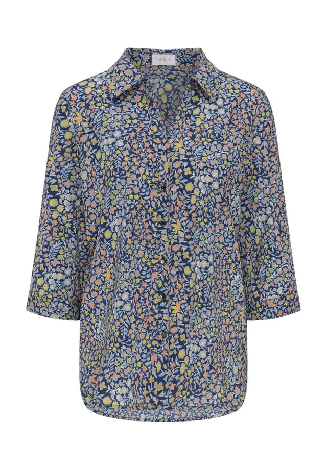 Короткий размер: блузка не требующая особого ухода с рукавами 3/4. Goldner, мультиколор 
Короткий размер: блузка не требующая особого ухода с рукавами 3/4. Goldner, мультиколор