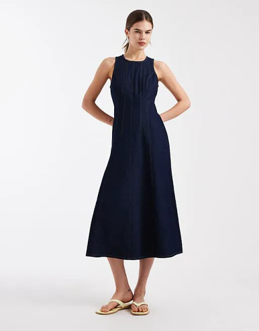 Джинсовое платье миди с завязками New Look цвета индиго
Джинсовое платье миди с завязками New Look цвета индиго