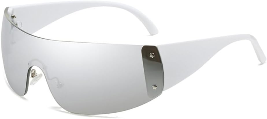 Панк-винтажные солнцезащитные очки для женщин, солнцезащитные очки-обтекатели для мужчин, солнцезащитные очки UV400, спортивные цельные очки, модные без оправы MTZJH, White Silver
Панк-винтажные солнцезащитные очки для женщин, солнцезащитные очки-обтекатели для мужчин, солнцезащитные очки UV400, спортивные цельные очки, модные без оправы MTZJH, White Silver