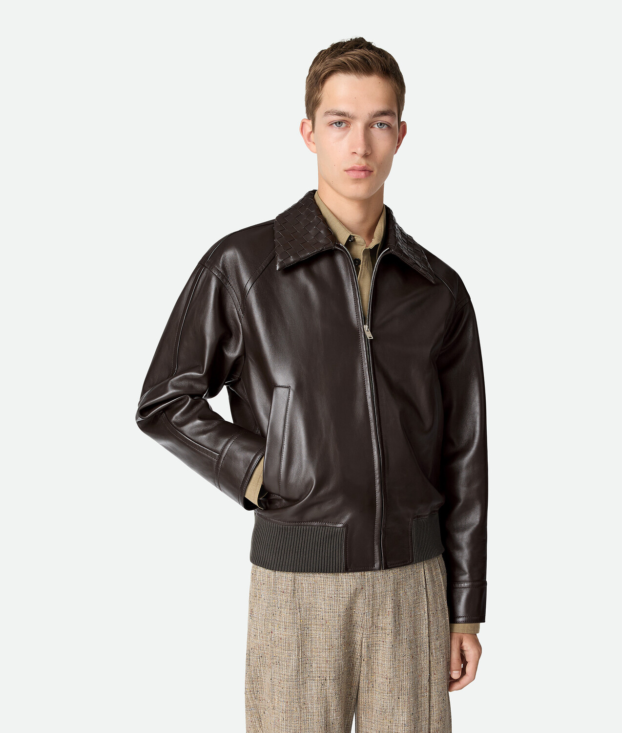 Leather blouson BOTTEGA VENETA, фондан
Leather blouson BOTTEGA VENETA, фондан