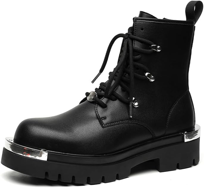 Мужские черные готические ботильоны на платформе с шнуровкой, боковой молнией и протекторной подошвой, боевые ботинки в стиле панк, мотоциклетные готические туфли Generic
Мужские черные готические ботильоны на платформе с шнуровкой, боковой молнией и протекторной подошвой, боевые ботинки в стиле панк, мотоциклетные готические туфли Generic