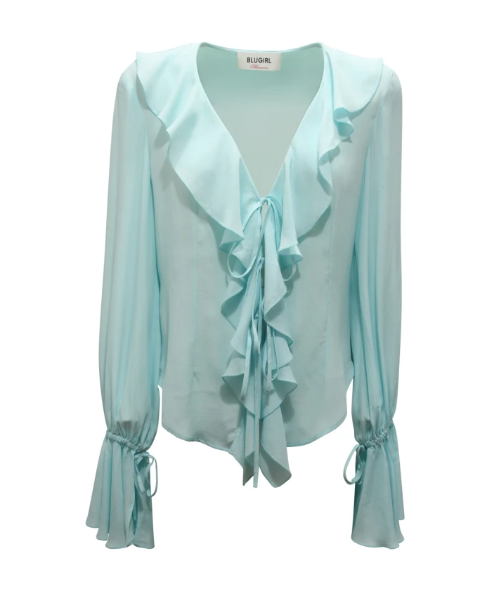 Синяя шелковая блузка ra3192 t3332 Blumarine, синий
Синяя шелковая блузка ra3192 t3332 Blumarine, синий