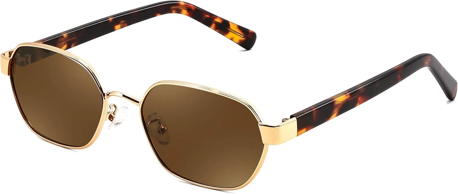 FEISEDY Модные поляризованные шестиугольные солнцезащитные очки для женщин и мужчин в ретро-оправе с прямоугольной защитой UV400, артикул B4198, Gold/Brown
FEISEDY Модные поляризованные шестиугольные солнцезащитные очки для женщин и мужчин в ретро-оправе с прямоугольной защитой UV400, артикул B4198, Gold/Brown