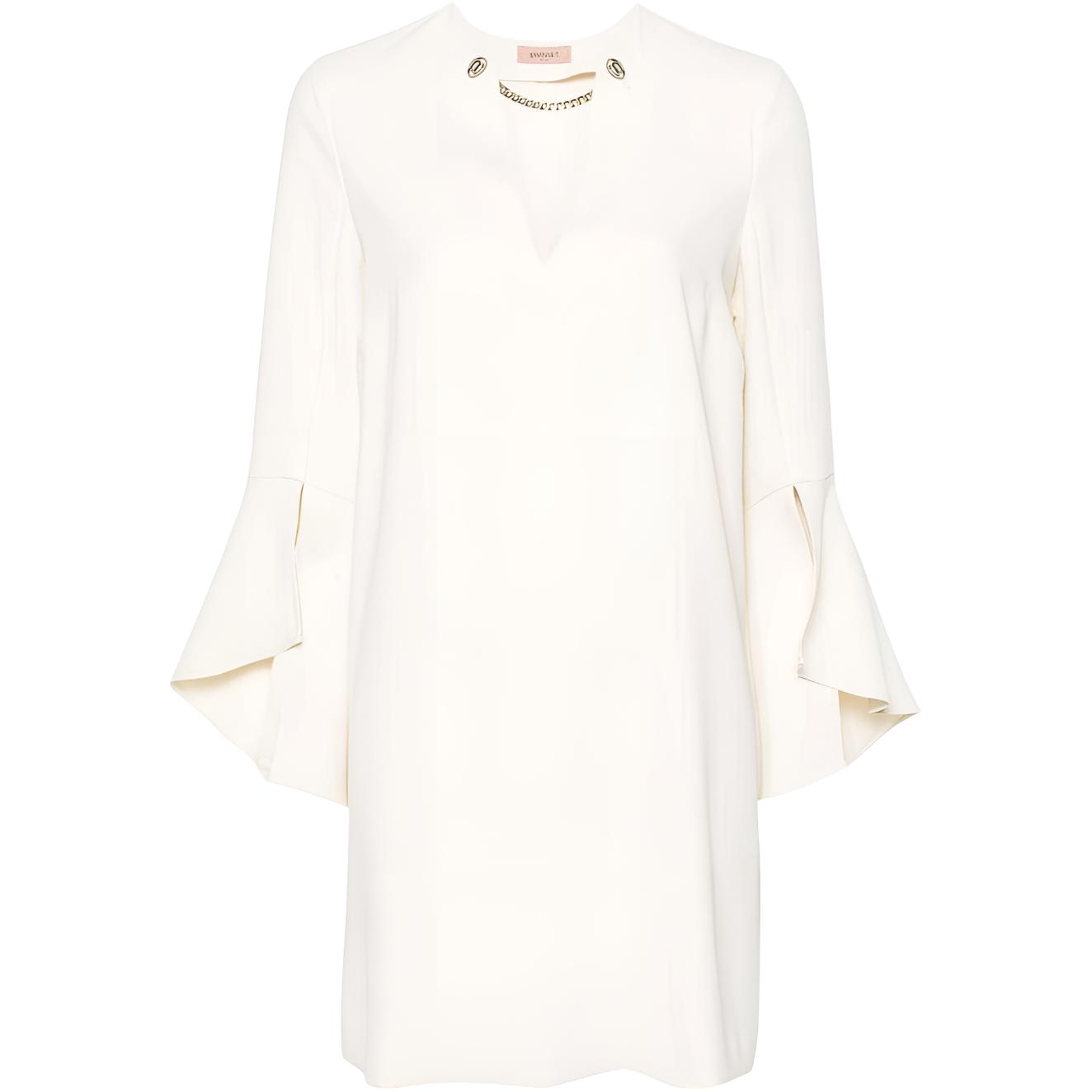 Мини-платье из крепа с цепными звеньями Twinset, белый
Мини-платье из крепа с цепными звеньями Twinset, белый