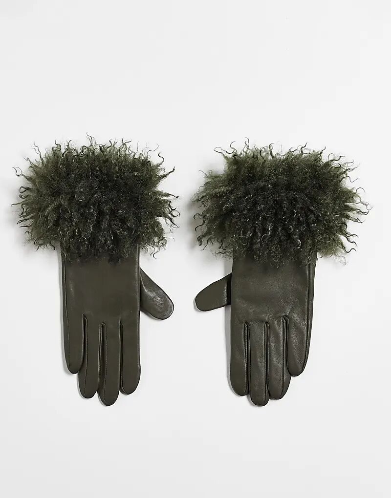 Кожаные перчатки ASOS DESIGN с отделкой из искусственного монгольского меха зеленого цвета
Кожаные перчатки ASOS DESIGN с отделкой из искусственного монгольского меха зеленого цвета