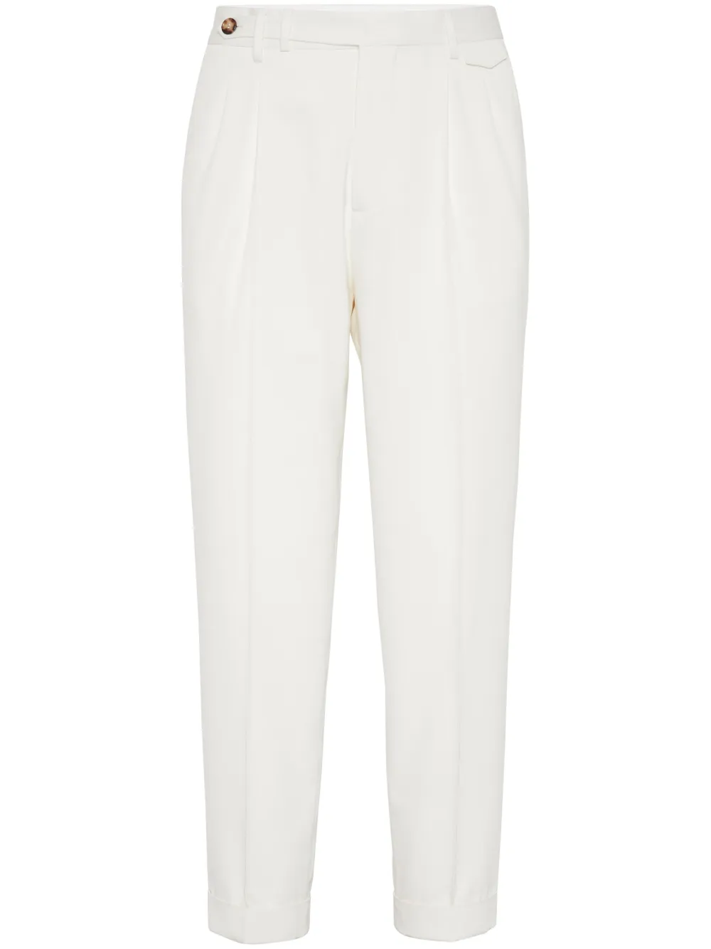 Зауженные брюки с завышенной талией Brunello Cucinelli, белый
Зауженные брюки с завышенной талией Brunello Cucinelli, белый