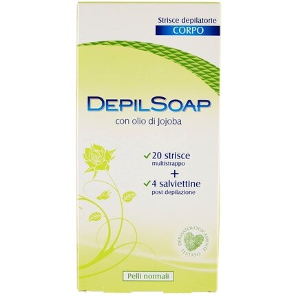 Восковые полоски для тела для нормальной кожи 20 полосок с восстанавливающей жидкостью после депиляции, Depilsoap 
Восковые полоски для тела для нормальной кожи 20 полосок с восстанавливающей жидкостью после депиляции, Depilsoap