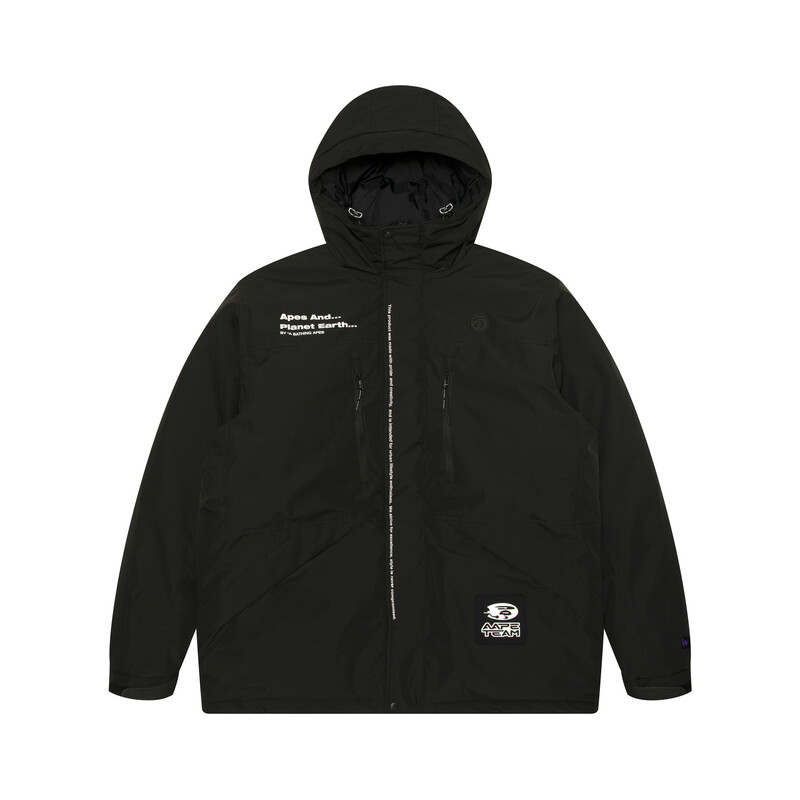 Пуховик мужской черный Aape, черный 
Пуховик мужской черный Aape, черный