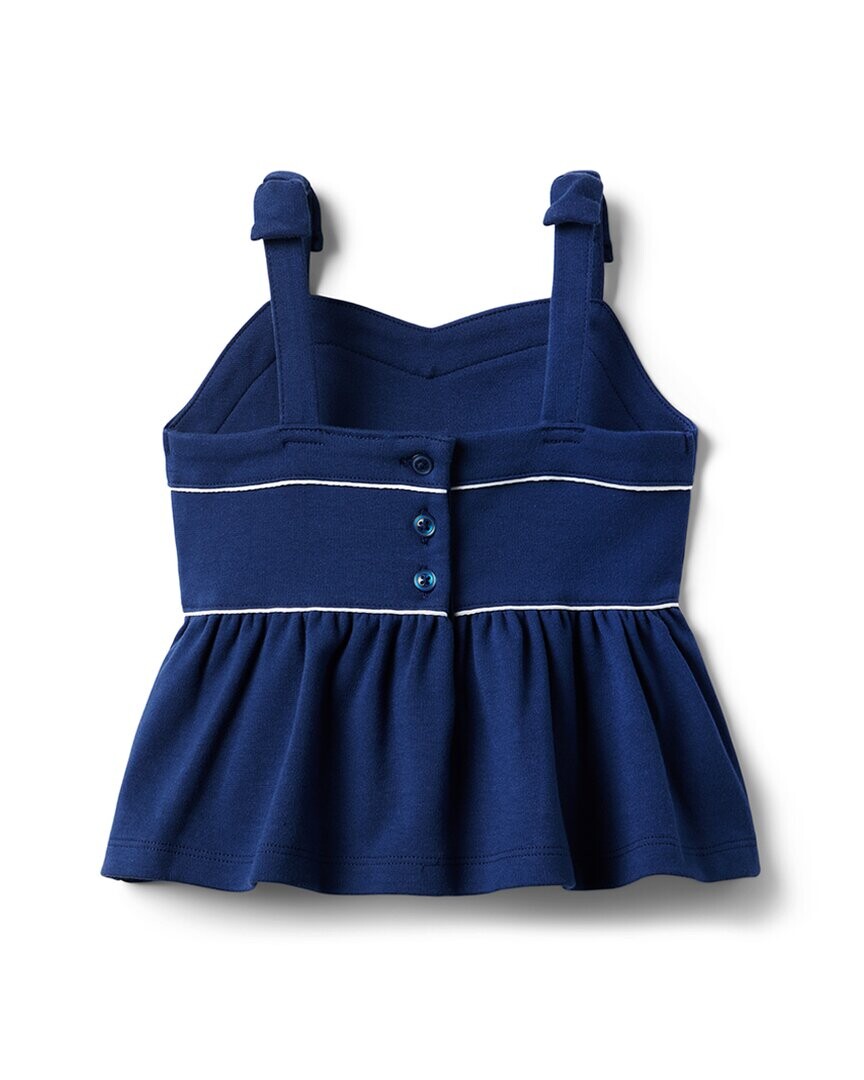 Топ Janie and Jack Ponte с ремешком и бантом, синий 
Топ Janie and Jack Ponte с ремешком и бантом, синий