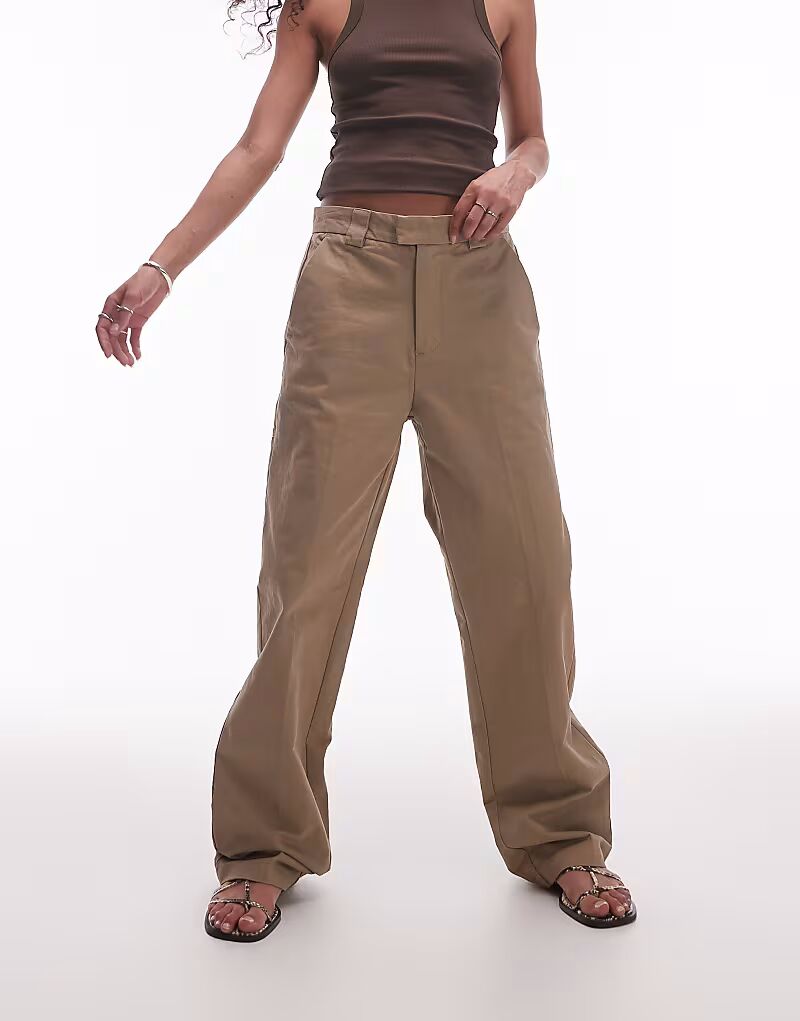 Широкие рабочие брюки House of Sunny из парусины цвета глины
Широкие рабочие брюки House of Sunny из парусины цвета глины