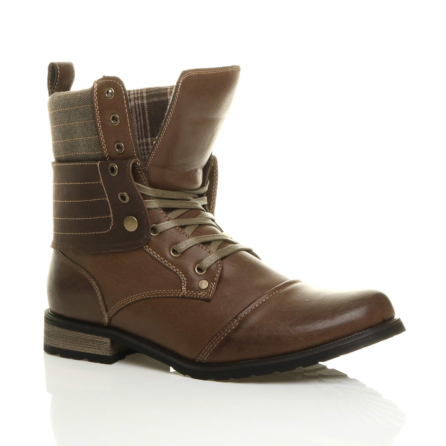 Байкерские ботильоны в стиле милитари на низком каблуке со шнуровкой AJVANI, коричневый
Байкерские ботильоны в стиле милитари на низком каблуке со шнуровкой AJVANI, коричневый