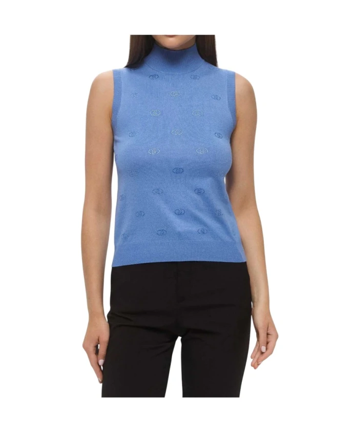 Синий вязаный топ с высоким воротником Liu Jo, синий
Синий вязаный топ с высоким воротником Liu Jo, синий