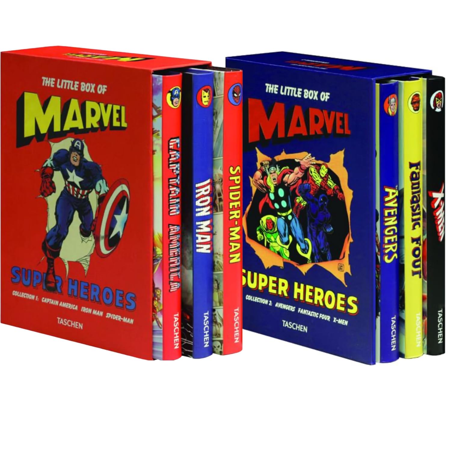 The Little Box of Marvel Super Heroes, Collection 1 and 2: Captain America, Iron Man, Spider-Man, Avengers, Fantastic Four, X-Men (Taschen)
The Little Box of Marvel Super Heroes, Collection 1 and 2: Captain America, Iron Man, Spider-Man, Avengers, Fantastic Four, X-Men (Taschen)