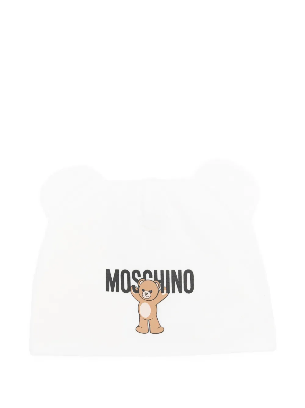 Шапка бини с логотипом Moschino Kids, белый 
Шапка бини с логотипом Moschino Kids, белый