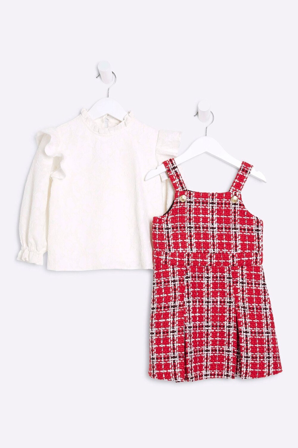 Топ из 100% хлопкового кружева букле и платье пинни для девочек River Island, красный
Топ из 100% хлопкового кружева букле и платье пинни для девочек River Island, красный