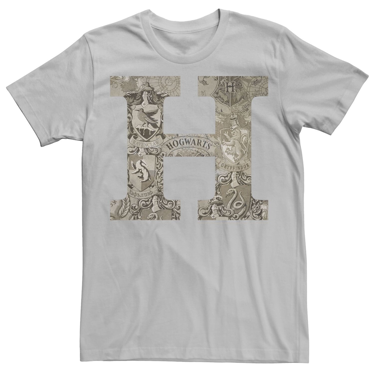 Мужская футболка с гербом «Гарри Поттер Х Хогвартс» Licensed Character, серебристый
Мужская футболка с гербом «Гарри Поттер Х Хогвартс» Licensed Character, серебристый