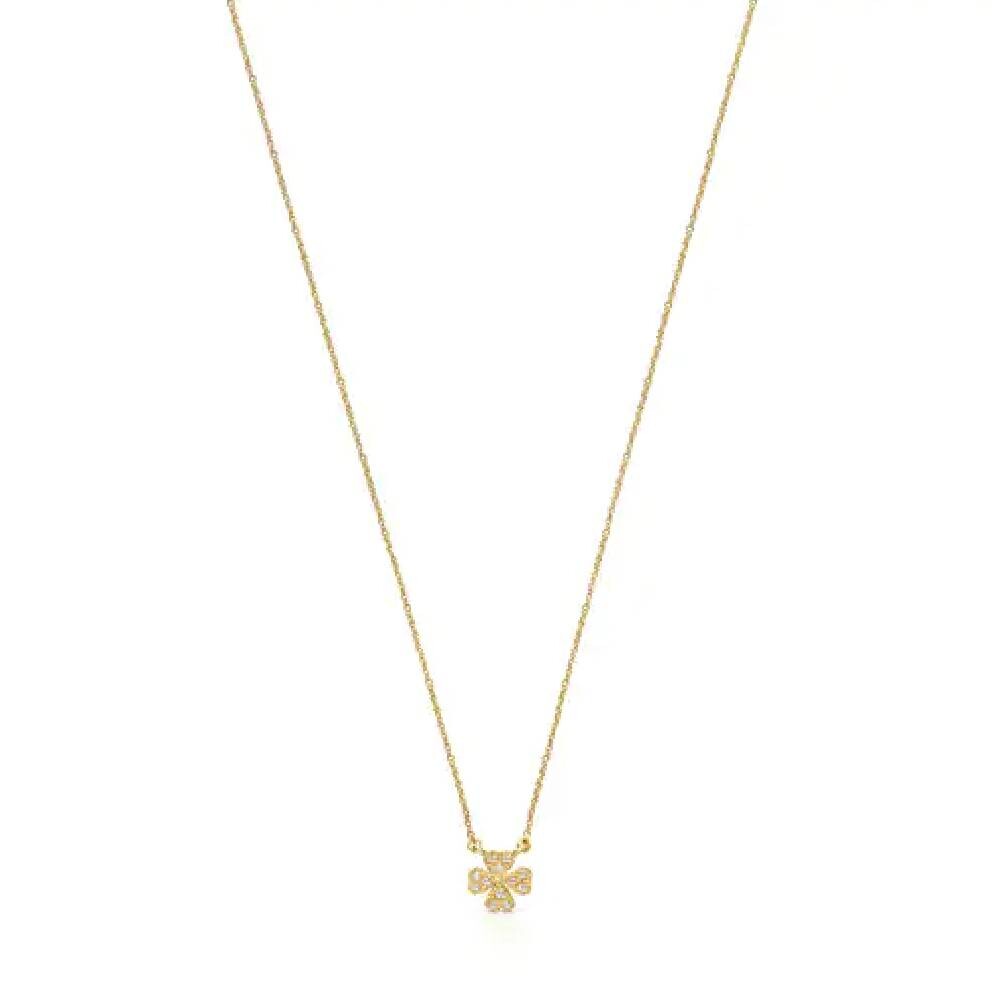 Колье с подвеской Tous Good Vibes Clover, золото/бриллианты 
Колье с подвеской Tous Good Vibes Clover, золото/бриллианты