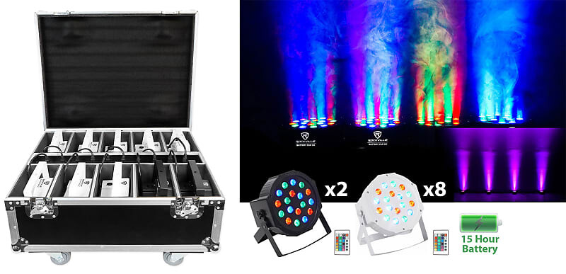 Rockville (2) черные и (8) белые перезаряжаемые фары Par Can Wash + чехол для зарядки (2) BATTERY PAR 50+(8) WHITE Pack 
Rockville (2) черные и (8) белые перезаряжаемые фары Par Can Wash + чехол для зарядки (2) BATTERY PAR 50+(8) WHITE Pack