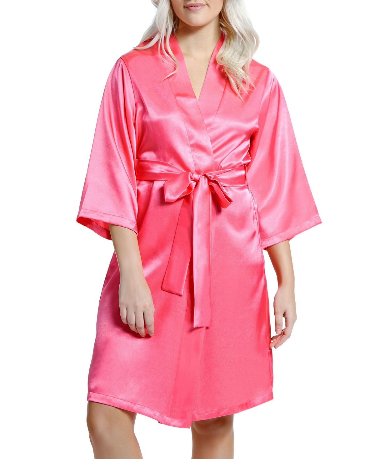 Женский атласный халат marina lux с рукавами 3/4 iCollection 
Женский атласный халат marina lux с рукавами 3/4 iCollection