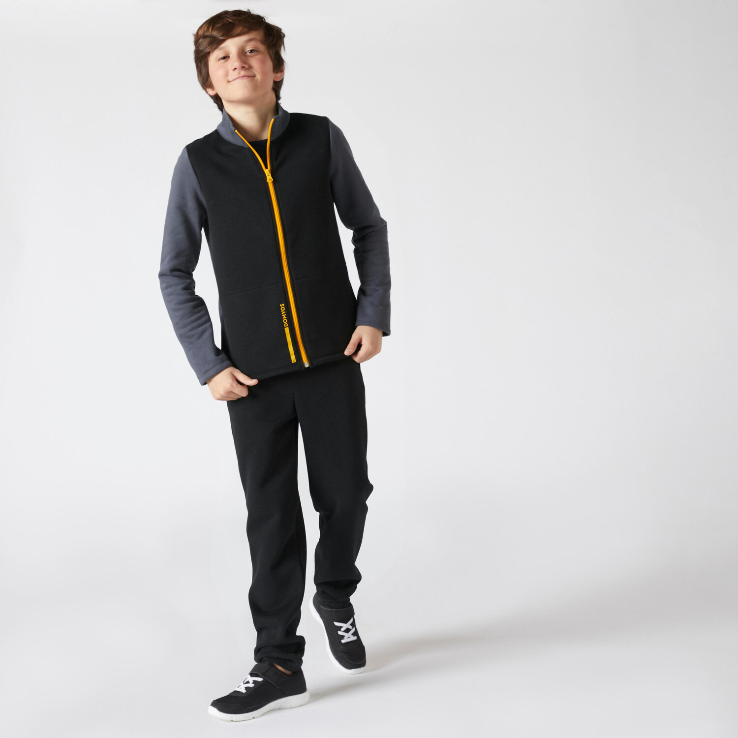 Спортивный костюм детский - Теплый теплый на молнии черный DOMYOS, серый космос/черный
Спортивный костюм детский - Теплый теплый на молнии черный DOMYOS, серый космос/черный