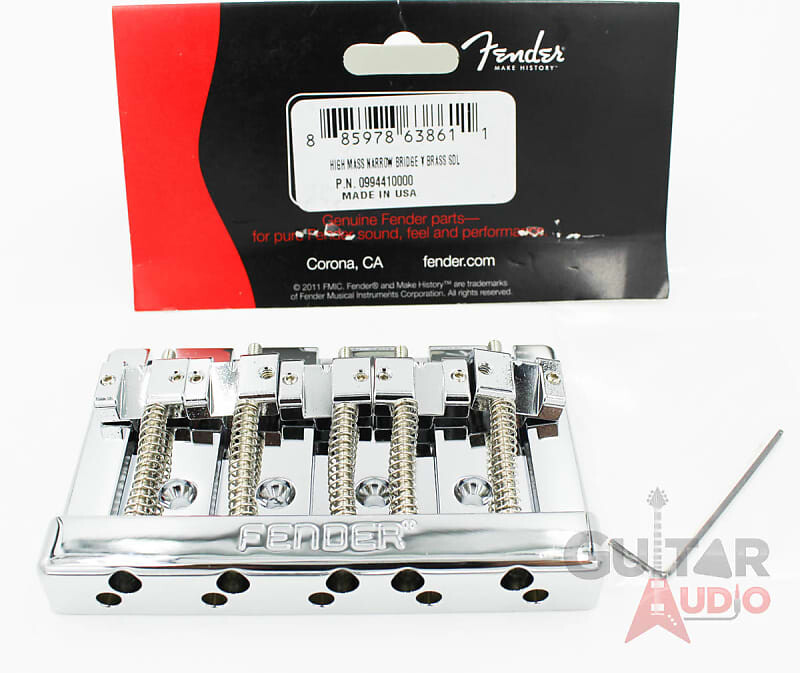 Оригинальный 5-струнный узкий бридж для бас-гитары Fender HiMass с латунными седлами - ХРОМ 099-4410-000
Оригинальный 5-струнный узкий бридж для бас-гитары Fender HiMass с латунными седлами - ХРОМ 099-4410-000