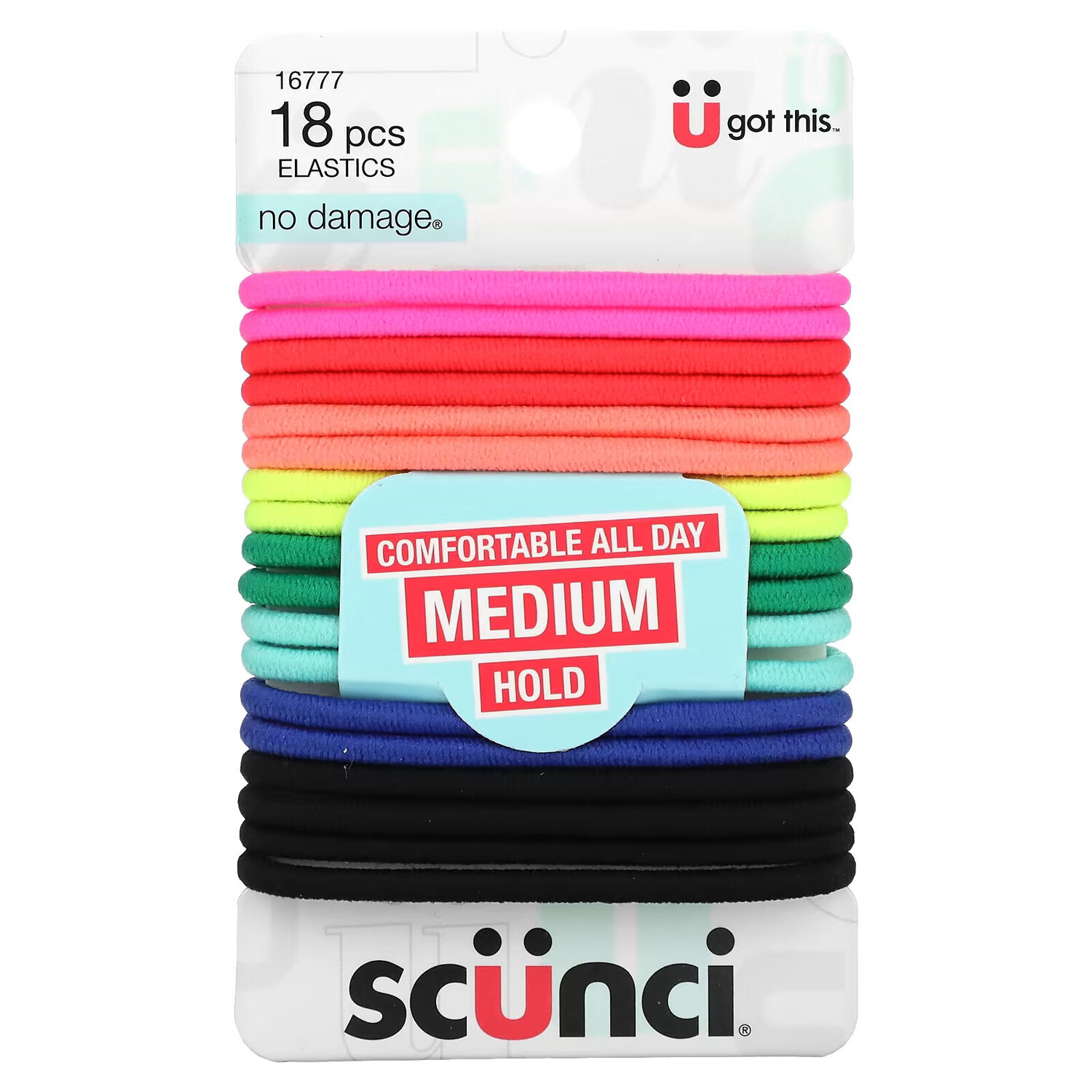 Scunci, Резинки для волос No Damage, удобные, удерживают волосы весь день (средняя фиксация), яркие, 18 штук
Scunci, Резинки для волос No Damage, удобные, удерживают волосы весь день (средняя фиксация), яркие, 18 штук