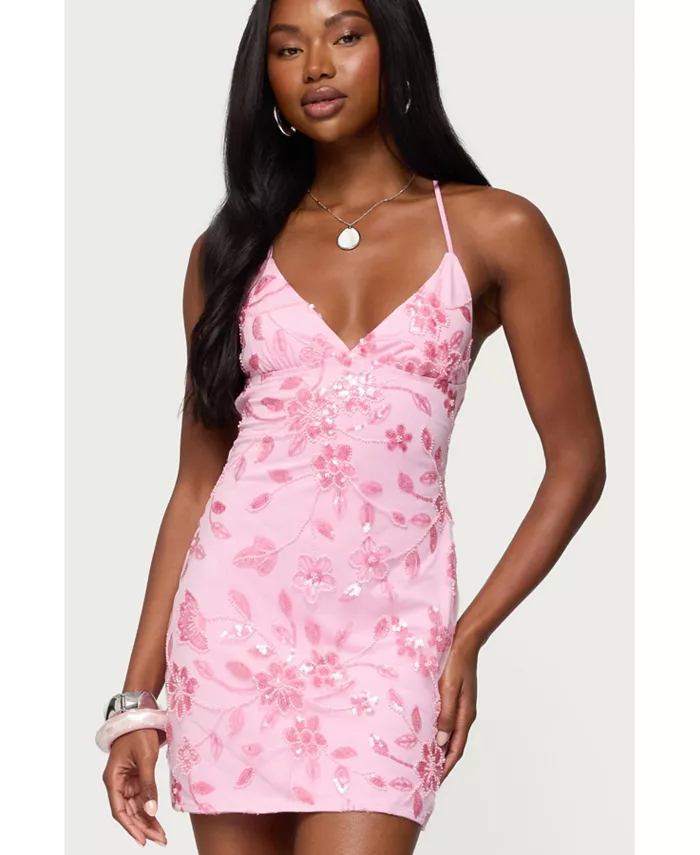 Женское мини-платье Ayv с открытой спиной и пайетками и цветочным принтом Edikted, розовый
Женское мини-платье Ayv с открытой спиной и пайетками и цветочным принтом Edikted, розовый