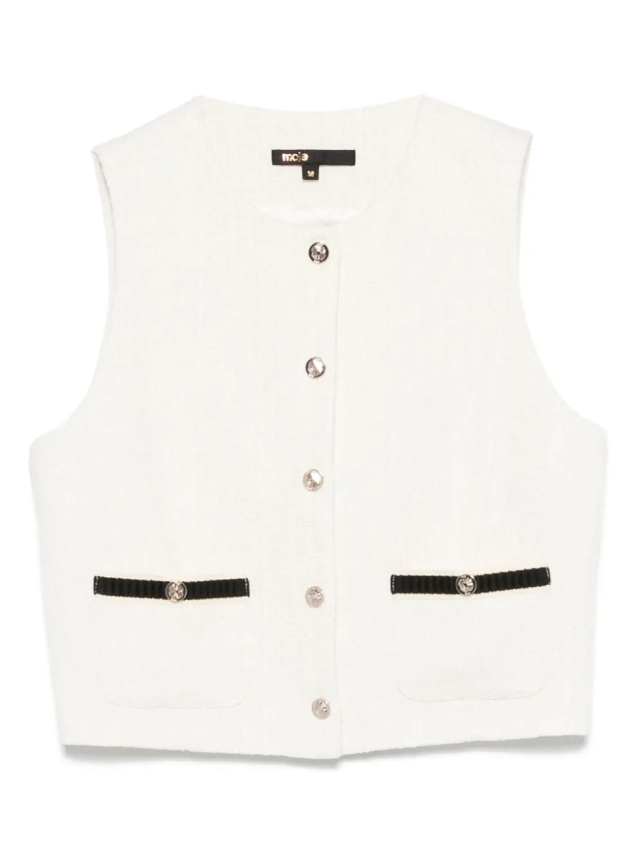 Твидовый жакет без рукавов Maje, нейтральный 
Твидовый жакет без рукавов Maje, нейтральный