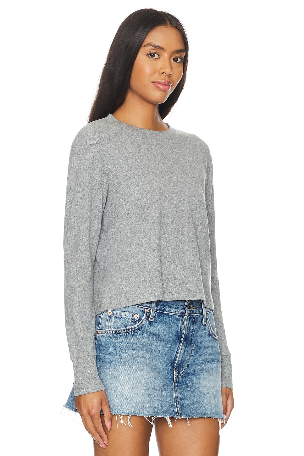 Футболка из хлопка с длинными рукавами и отделкой в рубчик Lna, серый
Футболка из хлопка с длинными рукавами и отделкой в рубчик Lna, серый