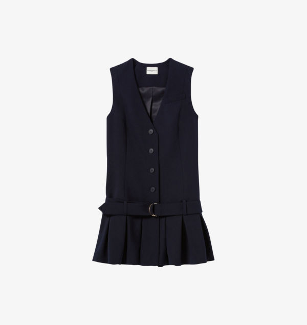 Мини-Платье из эластичной ткани с V-образным вырезом и плиссированной юбкой Claudie Pierlot, синий
Мини-Платье из эластичной ткани с V-образным вырезом и плиссированной юбкой Claudie Pierlot, синий